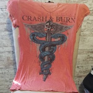 Crash and burn tee